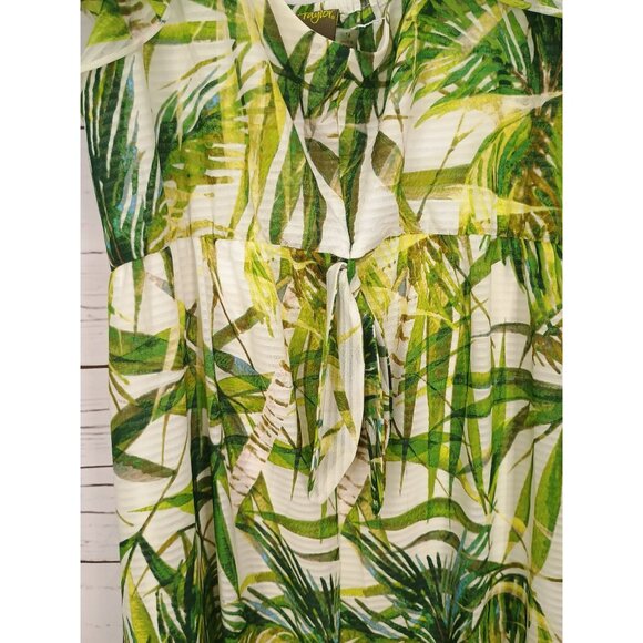 TAYLOR Green Floral Maxi Summer Dress with Flutter Sleeves Size 14 - Picture 4 of 6